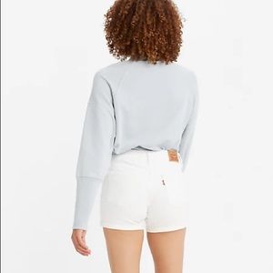 Levi’s White Denim Mid Length Shorts